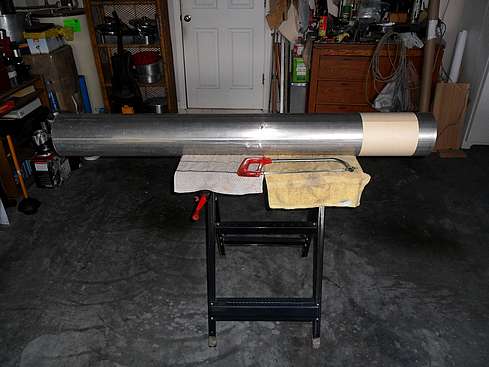 Main tube ready to be cut to proper size - 2. (Click to go to page)