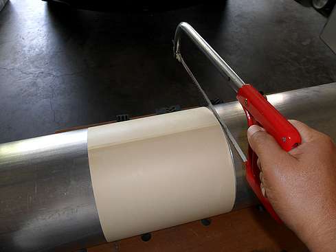 Dew Shield ready to be cut to proper size - 1. (Click to go to page)