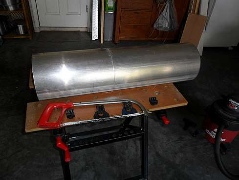 Dew Shield being cut to proper size - 4. (Click to go to page)