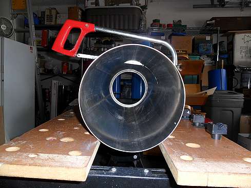 Dew Shield being cut to proper size - 5. (Click to go to page)