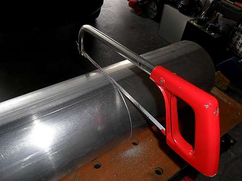 Dew Shield being cut to proper size - 6. (Click to go to page)