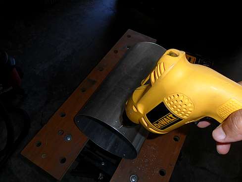 Drilling holes in Dew Shield to attach to Rear Lens Cell (Click to go to page)