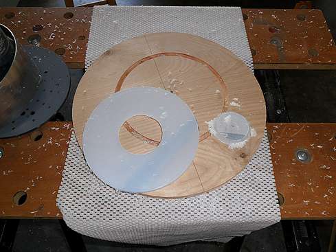 Knife-edge for the first  baffle cut free and ready for finishing before protective film is removed - front facing side - 17 (Click to go to page)