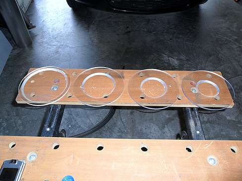 All four baffles cut out and ready for finishing with film removed - 28 (Click to go to page)