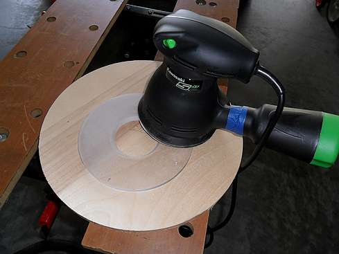 Sanding the baffles to created a matte finish before priming and painting - 32 (Click to go to page)