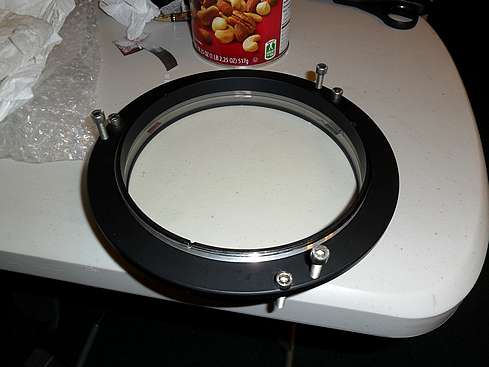 6" inch f/10 Jaegers Objective mounted in Front Lens Cell - Angle View - 26 (Click to go to page)