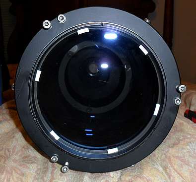 6" inch f/10 Jaegers Objective mounted in Front Lens Cell and mounted onto OTA - Front View - 29 (Click to go to page)