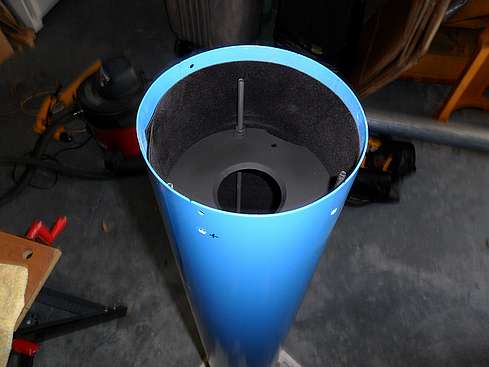 ProtoStar flock material and Baffle Rack installed in Main Tube - - rear angled view - 4 (Click to go to page)