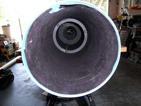 ProtoStar flock material and Baffle Rack installed in Main Tube - front view - 5 (Click to go to page)