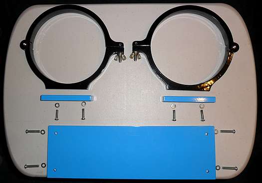 Custom made Losmandy Style D-Mount Dovetail Plate, Cradle Ring Adapters and powder coated Cradle Rings - unassembled - 6 (Click to go to page)