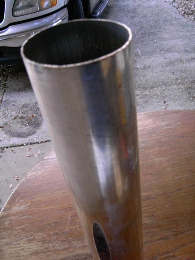 The cut end of the tube with be deburred with sand paper... (Click for enlarged view)