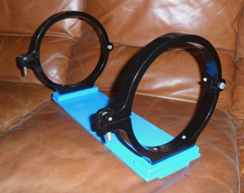 The Dovetail Plate with newly powder coated Cradle Rings and adapters.