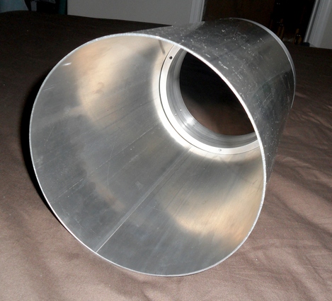 Completed Jaegers GJD 6" f/10 Dew Shield cut to length and test fitted onto the Lens Cell Transition Ring - Front View