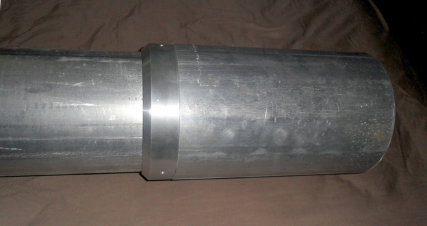 Preliminary look at the objective end of the GJD 6" f/10 refractor - rear. Click to see enlarged view.