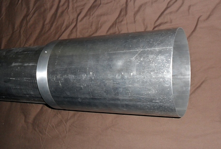 Preliminary look at the objective end of the GJD 6" f/10 refractor - front. Click to see enlarged view.