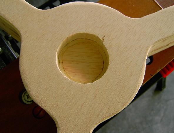 Close-up of the completed Pan-Head showing the material removed to accommodate the CG-5 EQ head. Click to enlarge image!