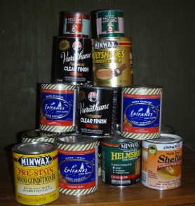 An assortment of varnishes to choose from in finishing your tripod