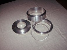 Nearly completed Collimation Lens Cell and Focuser Backplate Components - made by Eric Moerman