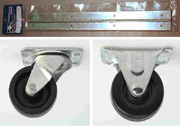 Continuous/ Piano Hinge and Casters (Click for enlarged view)