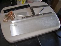 The initial rouch cut of the dovetail plate ready for its final cutting to length.