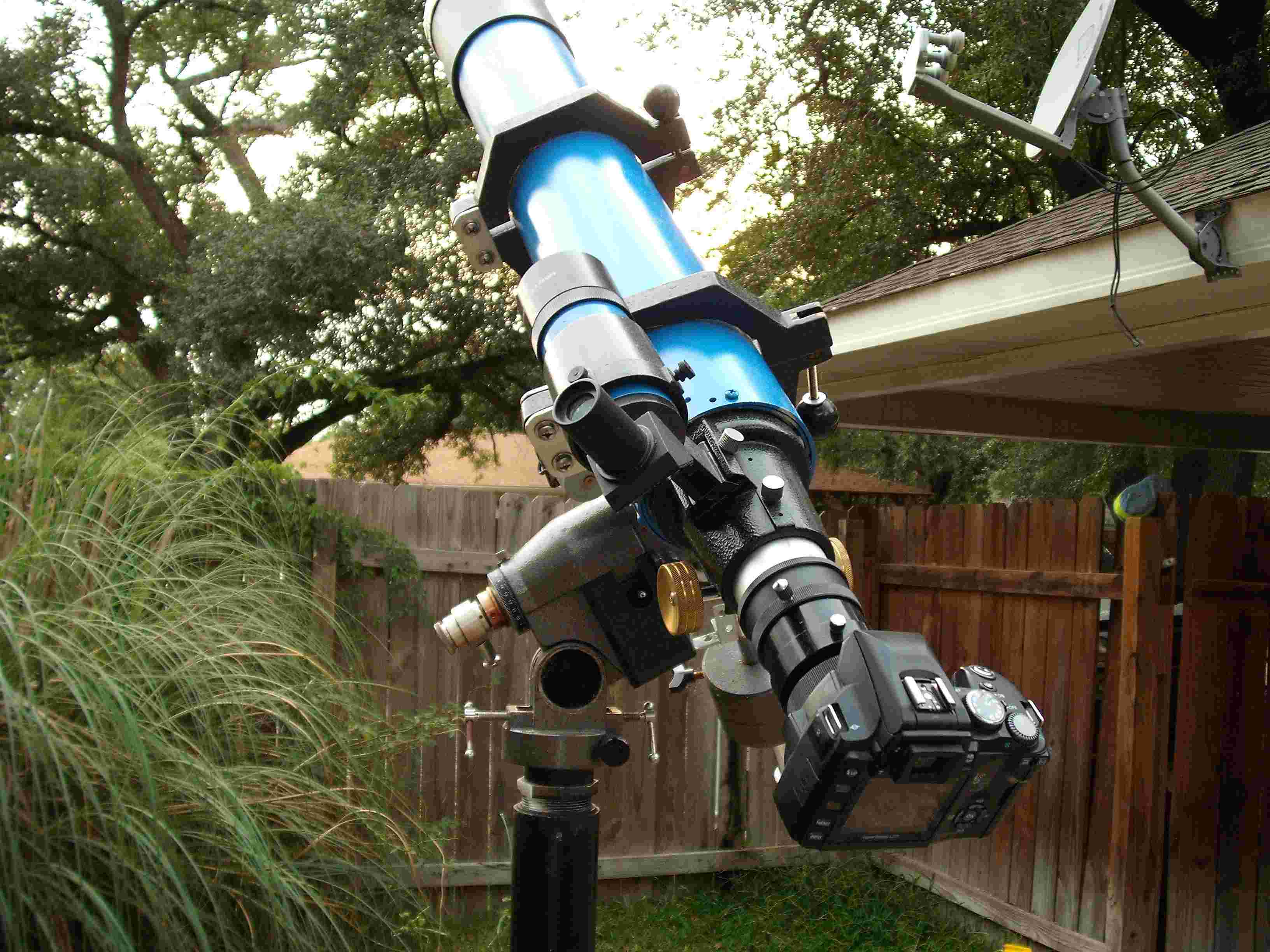Business end image of Gary Barabino's Venus Transit imaging setup. Click to see blowup!